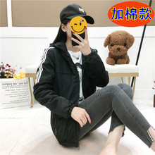 休闲外套女加厚短款 2019春秋学生韩版 宽松加棉运动上衣 秋冬季 新款