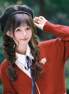 冬季女生贝雷帽学院风黑色毛尼