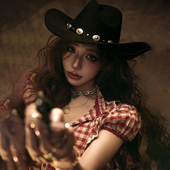 毛呢骑马西部牛仔帽礼帽 男女亲子款 3个尺码 大头围可调节春秋冬季