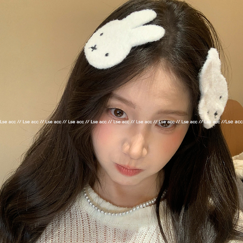 甜美可爱米菲兔毛绒魔术贴发夹