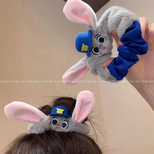 疯狂动物城毛绒发饰尼克狐尼克朱迪发圈发夹新款 超萌可爱侧边夹
