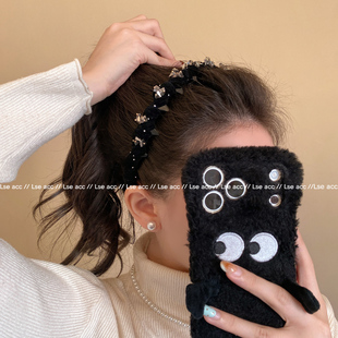 轻奢丝绒波浪发箍女新款高颅顶带齿头箍高级感气质显脸小发卡头饰