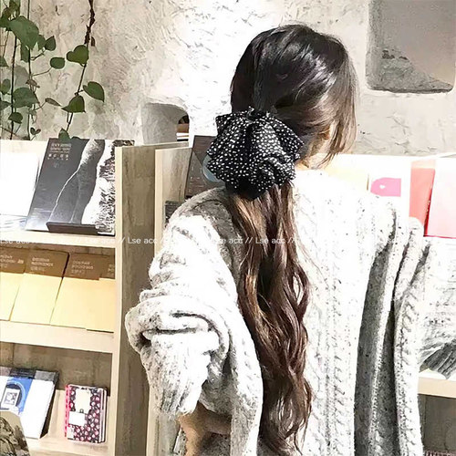 法式复古波点蝴蝶结抓夹