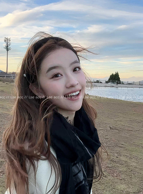 神仙藤井树同款！黑色丝绒珍珠发箍女高颅顶头箍发饰修饰脸型头饰