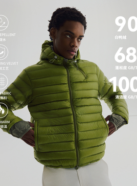 NORYBRAND户外轻量透气90白鸭绒排骨内胆防钻绒羽绒服 城市通勤