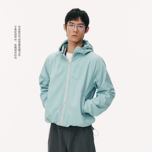 NORYBRAND 机能连帽夹克男女春秋可束腰防泼防风抗皱户外通勤外套 - 封面