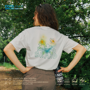 NORYBRAND城市流动-花卉手绘 COOLMAX短袖TEE双版型凉感棉T恤上衣