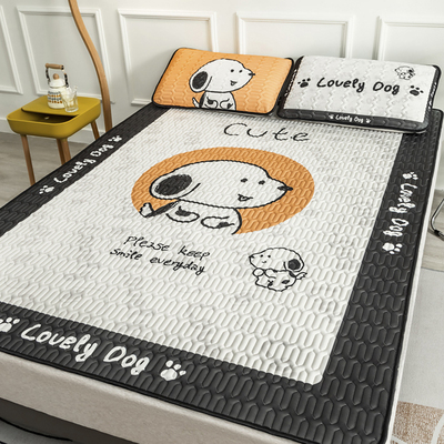 夏季冰丝乳胶凉席床笠款三件套儿童宿舍床单人床垫软席子可机水洗