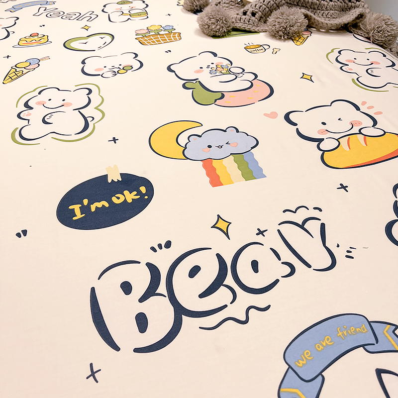 可爱儿童床单单件100全棉学生宿舍单人被单1.5米枕套2三件套