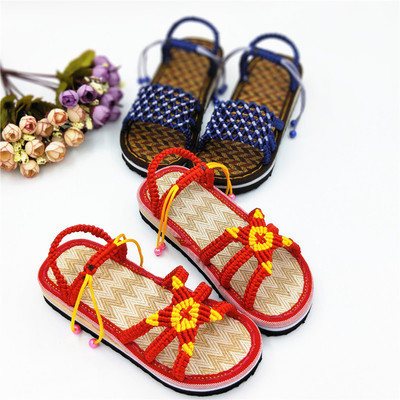 孺子牛手编成品凉鞋diy材料包