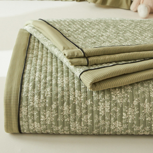 水洗棉双面夹棉床盖三件套夏季榻榻米床盖四季通用直角床单件炕盖