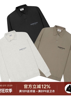 阿伦777 Fear Of God FOG Essentials 20FW背标字母长袖Polo衫男