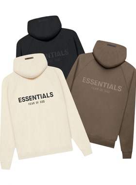 阿伦777 Fear of God FOG Essentials 21SS背后Logo卫衣连帽衫男