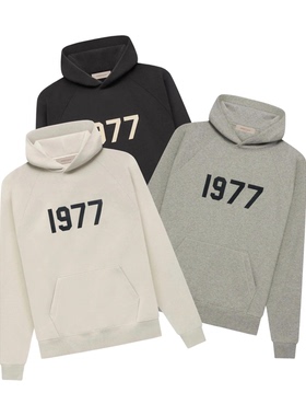 阿伦777 Fear of God Essentials 22SS植绒1977套头卫衣连帽衫男