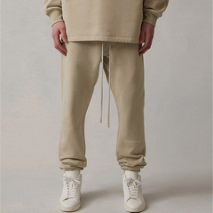 阿伦777 Fear of God Essentials 22SS植绒字母抽绳束脚卫裤长裤