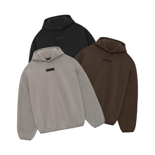 Fear 24SS徽标logo加绒卫衣连帽衫 Essentials 男 God 阿伦777