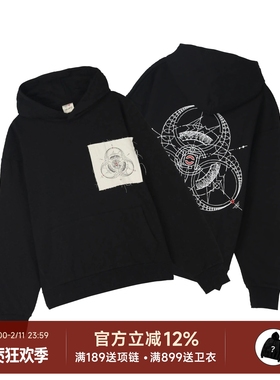 阿伦777 Clot x Fragment x Innersect三方联名套头卫衣帽衫男女