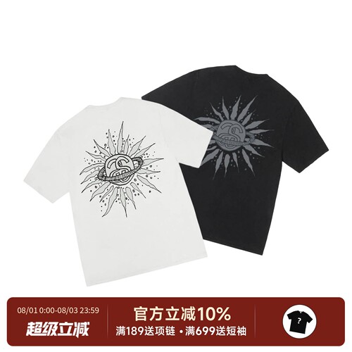 正品Stussy斯图西太阳短袖T恤