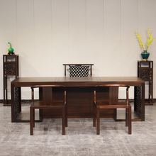 黑檀书桌实木茶桌椅新中式花架爱里古夷苏木 君和家具 茶台办公桌