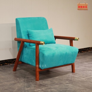 新中式沙发椅刺猬紫檀红木圈椅 现代简约真皮茶椅 花梨木实木家具