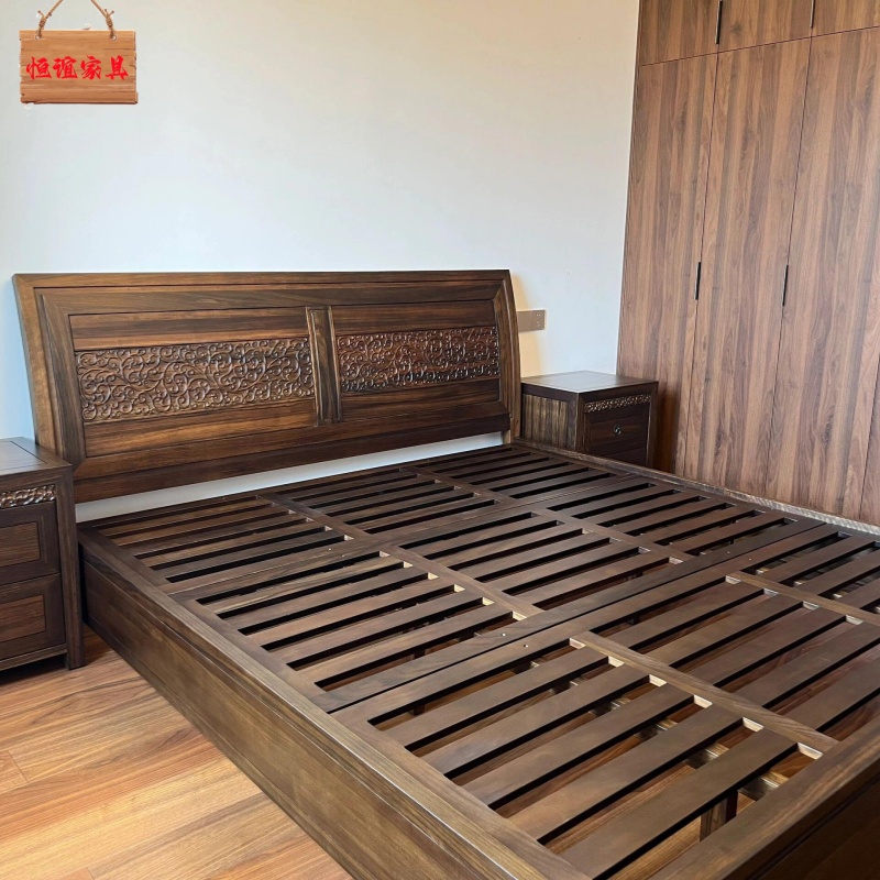 黑檀木家具 双人床 卧室新中式原木实木 爱里古夷苏木全屋定制