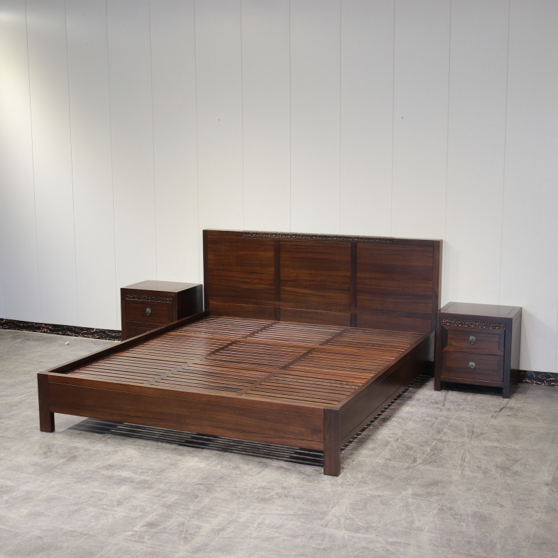 君和爱里古夷苏木双人床黑檀家具