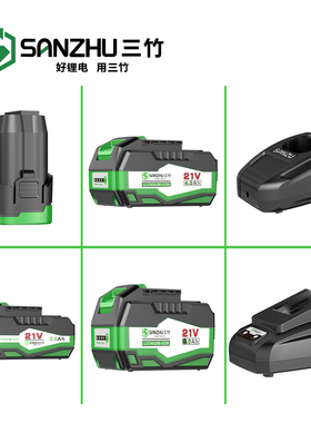 三竹锂电池充电器配件16v锂电手钻电池21伏8.0Ah充电电池电动工具