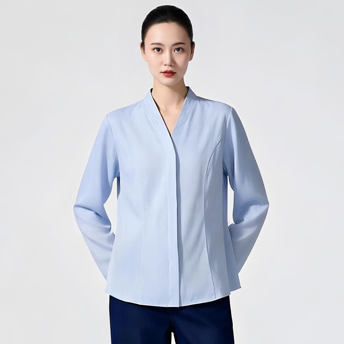 中国移动工作服衬衫女长袖春秋装营业厅工装制服裤子衬衣寸衣上衣