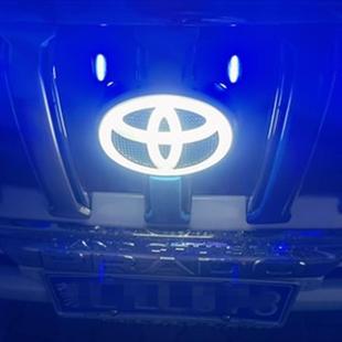 适用兰德酷路泽丰田发光车标水晶动态发光标志霸道黑武士流光灯标