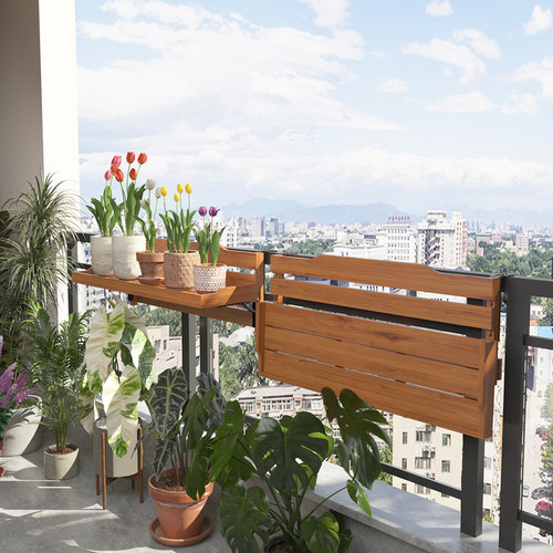 实木悬挂花架折叠99%栏杆都可挂