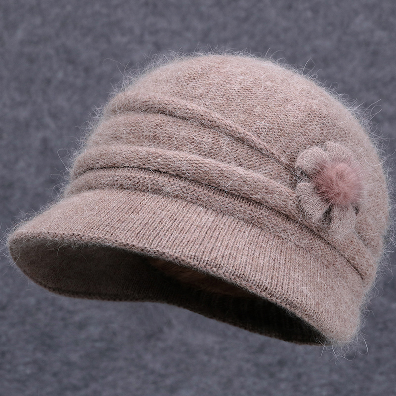 中老年人冬季保暖妈妈毛线帽女