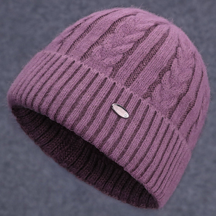 中老年人帽子女秋冬天妈妈老太太毛线帽加绒保暖冬季 老人奶奶棉帽