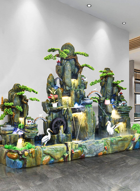 大型高假山流水喷泉落地