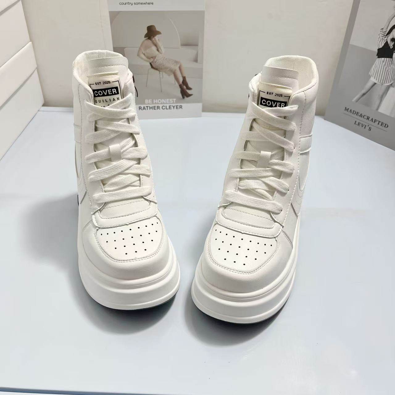 11CM隐形增高休闲鞋2025新款15CM厚底舒适夏季45码男女同款小白鞋,女鞋,时尚休闲鞋,淘宝优惠券,粉丝福利购,淘宝优惠卷