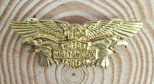 美式 饰配饰 复古 装 咔叽 印第安 哈雷胸针纯铜质地双鸟嘴