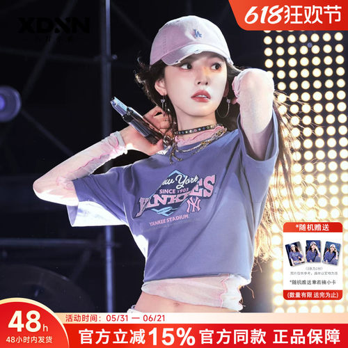 MLB男女情侣复古胶片凉感T恤