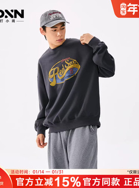 MLB 26春季新款男女情侣复古印花宽松图案圆领卫衣MTV10