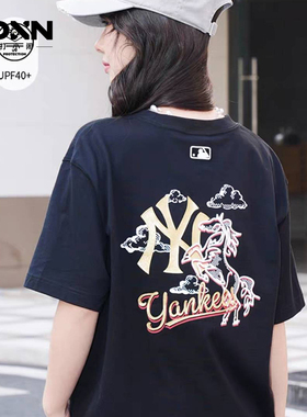 MLB 26夏季CNY马年限定上衣男女印花宽松短袖圆领T恤TSQ02.