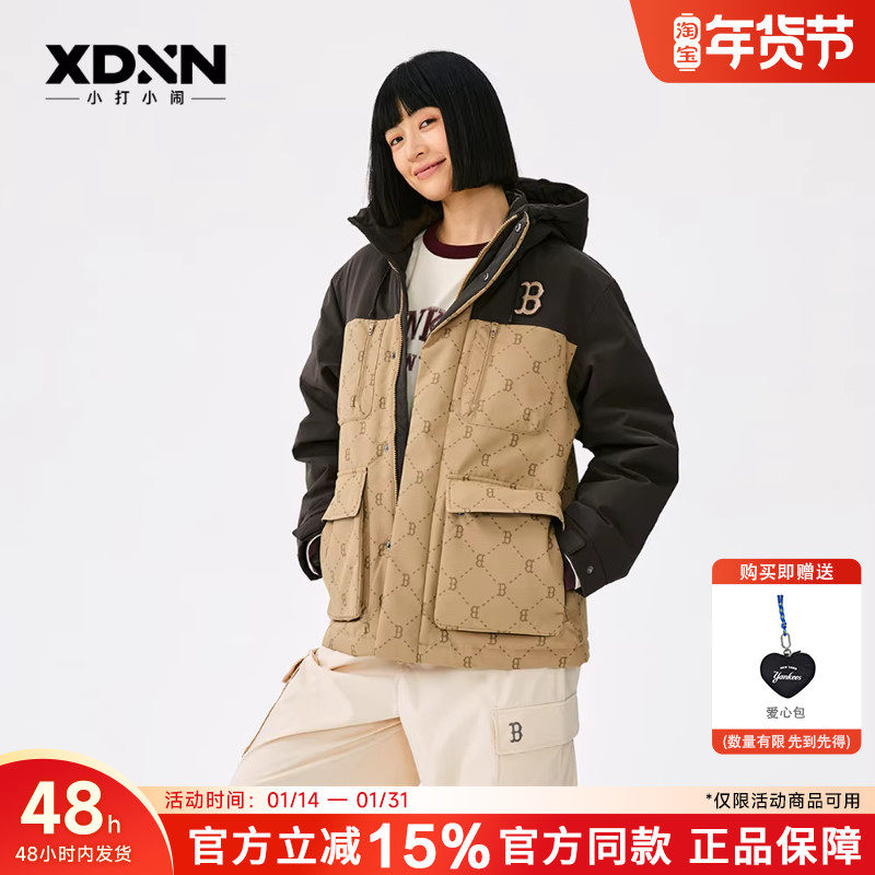 MLB秋冬老花女防风保暖复古男宽松情侣冲锋衣外套工装羽绒服DJM01,运动服/休闲服装,运动羽绒服,淘宝优惠券,粉丝福利购,淘宝优惠卷