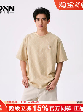 MLB 25秋季官方张凌赫同款短袖男钻石老花宽松半袖透气女T恤TSM01