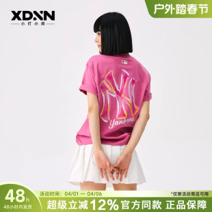 男印花宽松短袖 MLB 26夏季 官方正品 B04 女纯色休闲圆领T恤TSB16