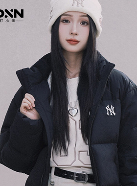 MLB 冬季纯色情侣保暖女防水面包服男白色羽绒服外套DJB20