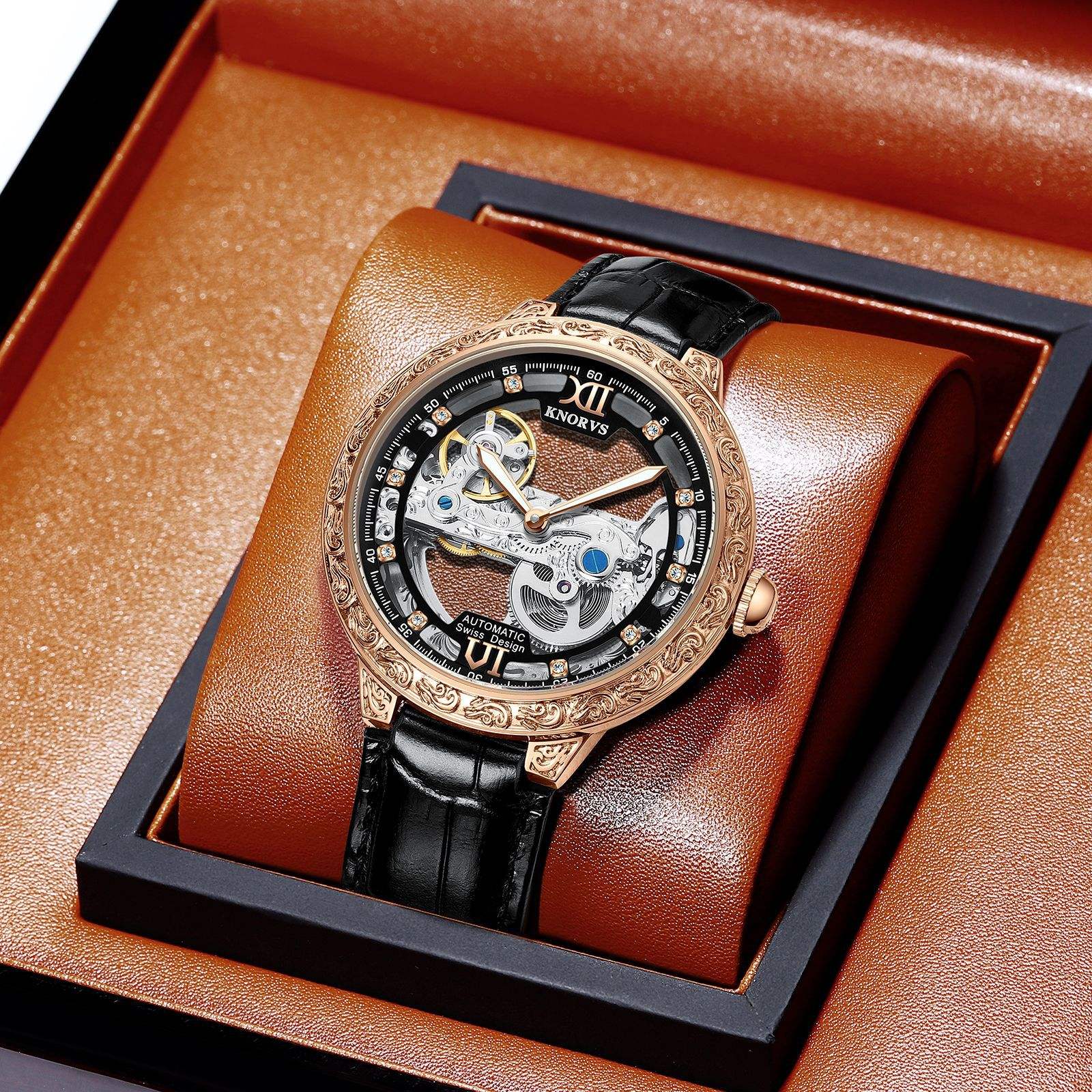 ブランド品は贈り物のカノウィスの時計の透かしのハイエンドの男性の時計の生中継の貨物の機械の時計の国産の腕時計を送ります