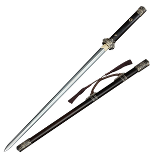 龙泉神龙宝剑倾国牡丹唐剑花纹钢唐横刀硬剑手工研磨刀剑未开刃