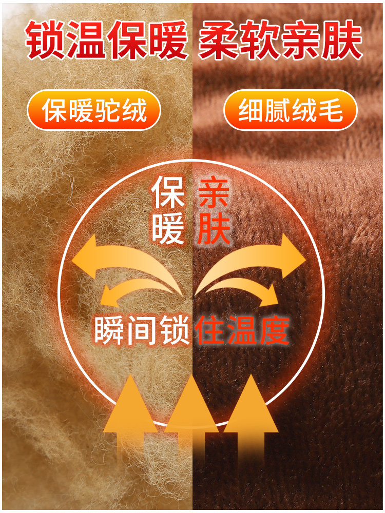 WINTER DAD COTTON SUIT FLEECE AND THICKENING MIDDLE-AGED AND ELDERLY PEOPLE WEAR CAMEL HAIR COTTON JACKET COTTON PANTS SUIT MALE GRANDFATHER WINTER CLOTHES