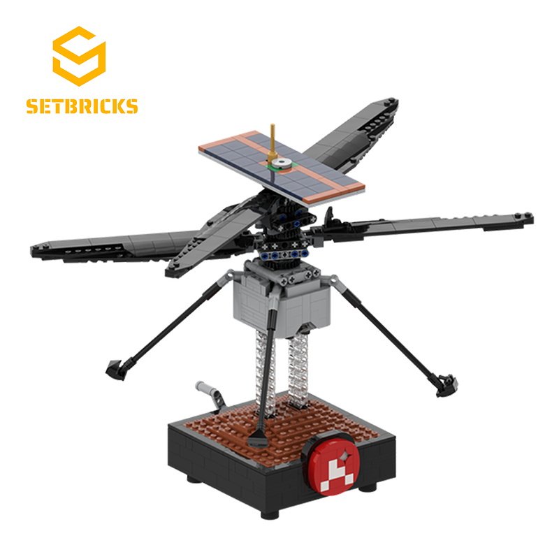 SETbricks航天航空战舰NASA火星直升机小颗粒拼装玩具积木益智