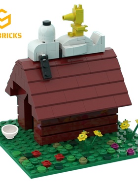 SETbricks创意设计史努比小黄鸟糊涂塌客小颗粒拼装积木益智玩具