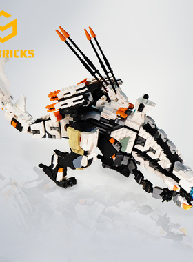 SETbricks游戏周边地平线雷霆牙雷霆90龙小颗粒拼装积木益智玩具