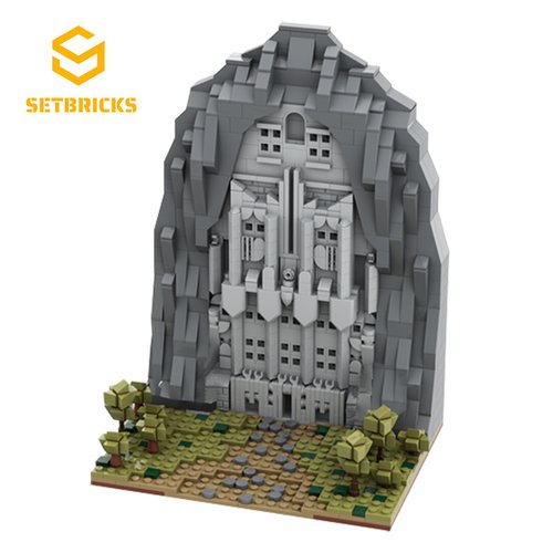 SETbricks指环王霍比特人孤山模型摆件小颗粒拼装积木益智玩具