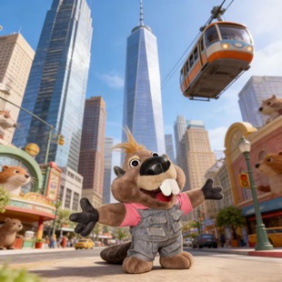 疯狂狸宝河狸宝宝动物城毛绒玩具可爱动物可站立公仔